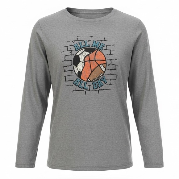 Cat & Jack Other - Cat & Jack ‘All Me All Day’ Light Gray Long Sleeve Tee XL (14) NWT
